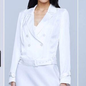 L’Agence Onyx Double Breasted Belt Hem jacket Ivory color Size Medium